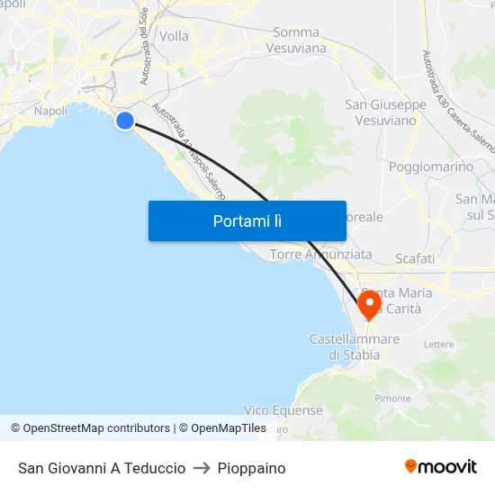 San Giovanni A Teduccio to Pioppaino map