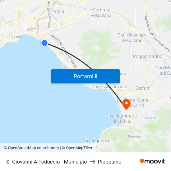 S. Giovanni A Teduccio - Municipio to Pioppaino map