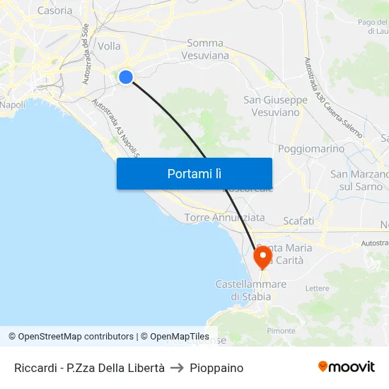 Riccardi - P.Zza Della Libertà to Pioppaino map