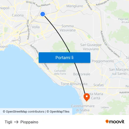 Tigli to Pioppaino map