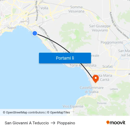 San Giovanni A Teduccio to Pioppaino map