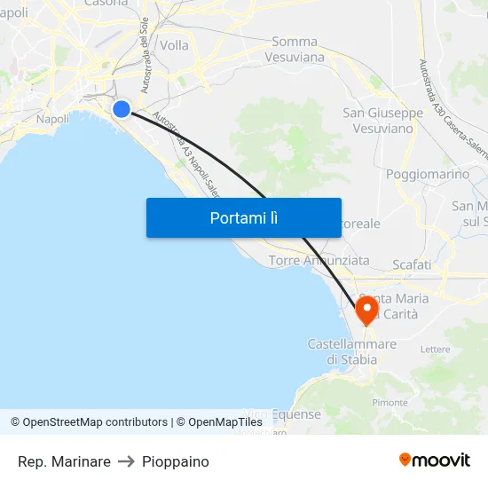 Rep. Marinare to Pioppaino map