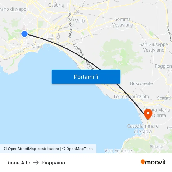 Rione Alto to Pioppaino map