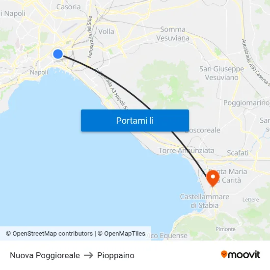 Nuova Poggioreale to Pioppaino map