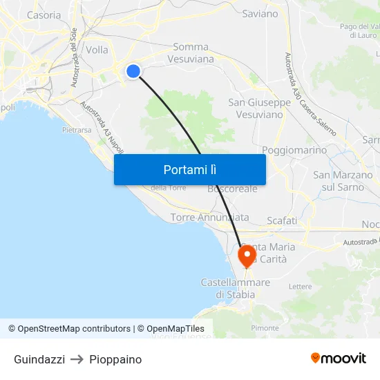 Guindazzi to Pioppaino map