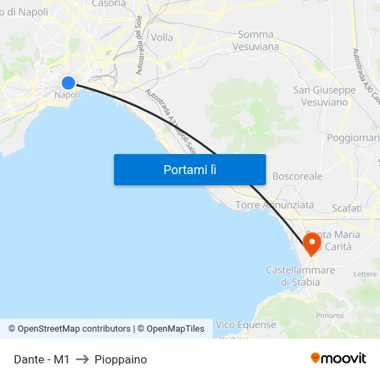 Dante - M1 to Pioppaino map