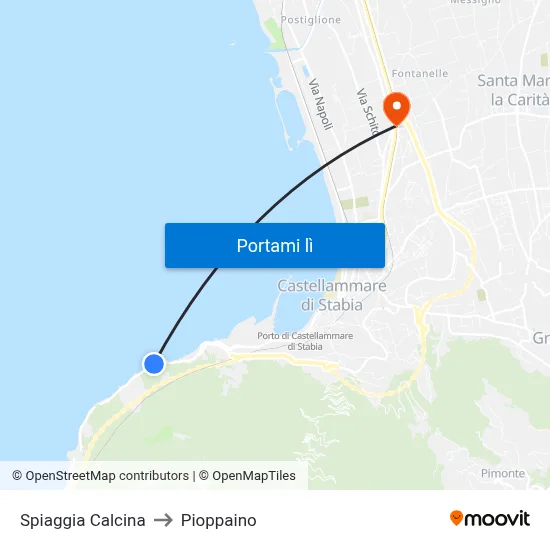 Spiaggia Calcina to Pioppaino map