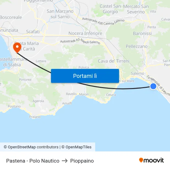 Pastena  - Polo Nautico to Pioppaino map