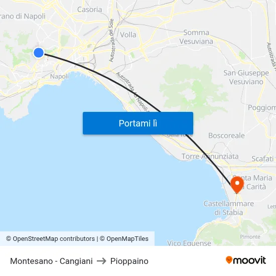 Montesano - Cangiani to Pioppaino map