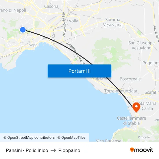 Pansini - Policlinico to Pioppaino map