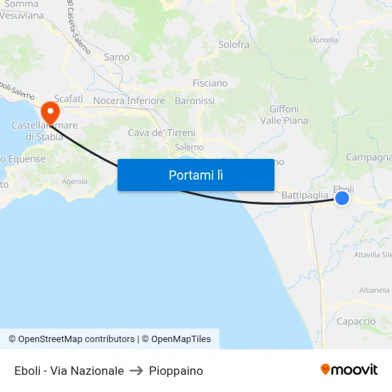 Eboli - Via Nazionale to Pioppaino map