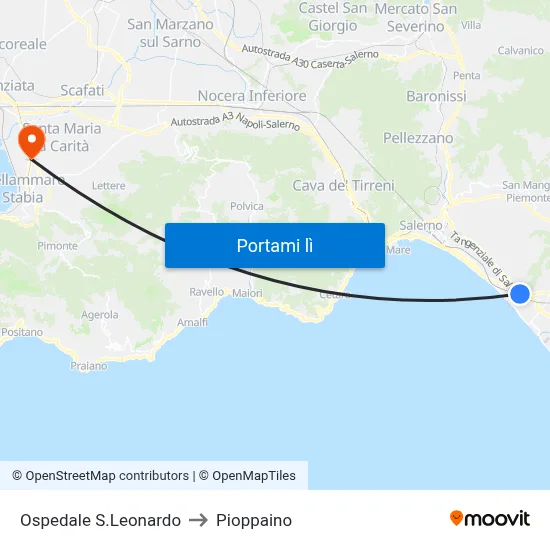 Ospedale S.Leonardo to Pioppaino map