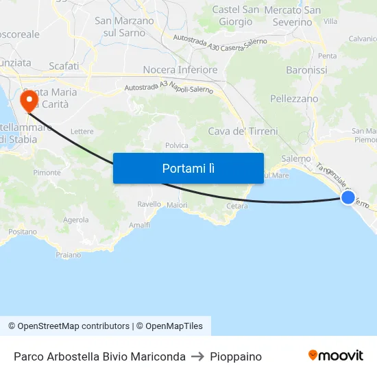 Parco Arbostella Bivio Mariconda to Pioppaino map