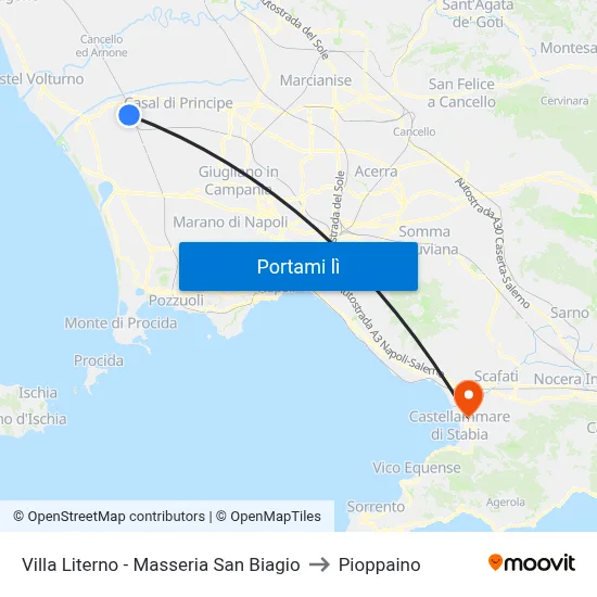 Villa Literno - Masseria San Biagio to Pioppaino map