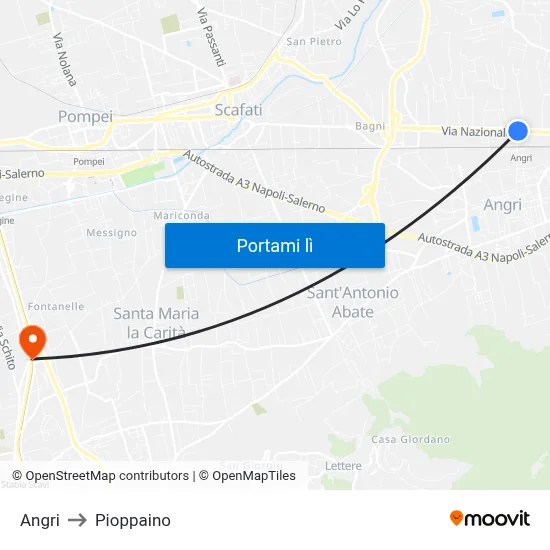 Angri to Pioppaino map