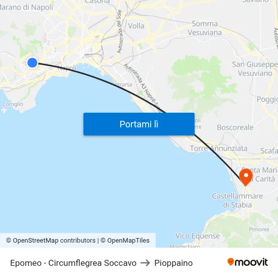 Epomeo - Circumflegrea Soccavo to Pioppaino map
