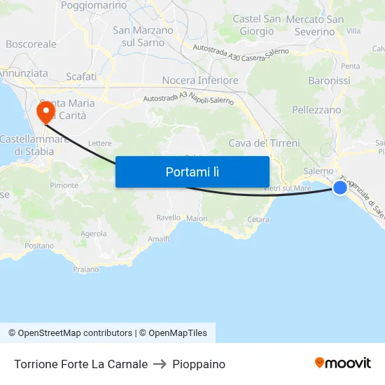 Torrione Forte La Carnale to Pioppaino map
