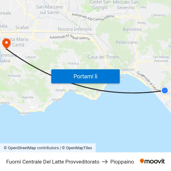 Fuorni Centrale Del Latte Provveditorato to Pioppaino map