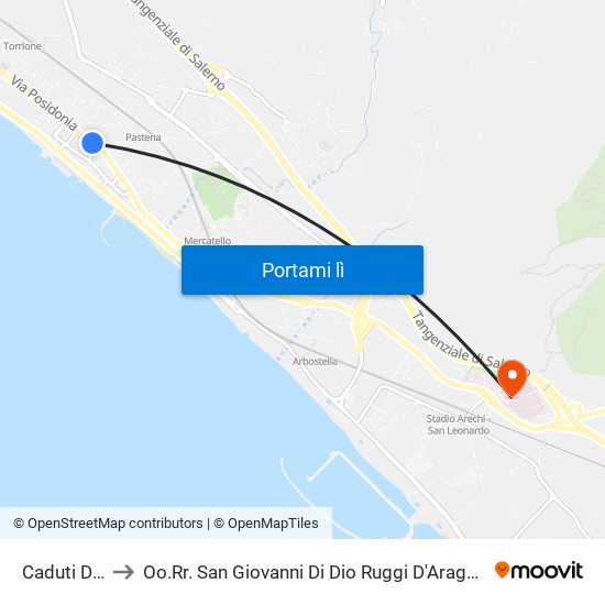 Caduti Di Brescia to Oo.Rr. San Giovanni Di Dio Ruggi D'Aragona - Scuola Medica Salernitana map