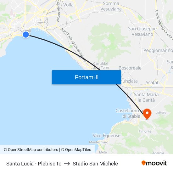 Santa Lucia - Plebiscito to Stadio San Michele map