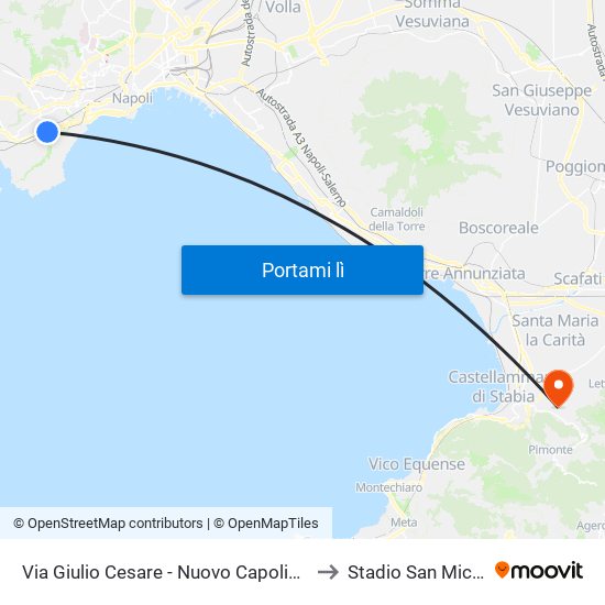 Via Giulio Cesare - Nuovo Capolinea Ctp to Stadio San Michele map