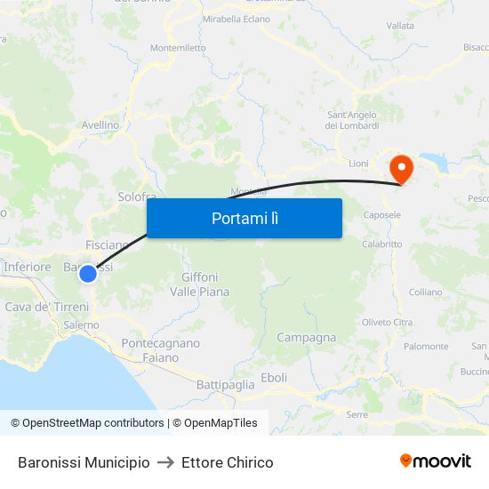 Baronissi Municipio to Ettore Chirico map