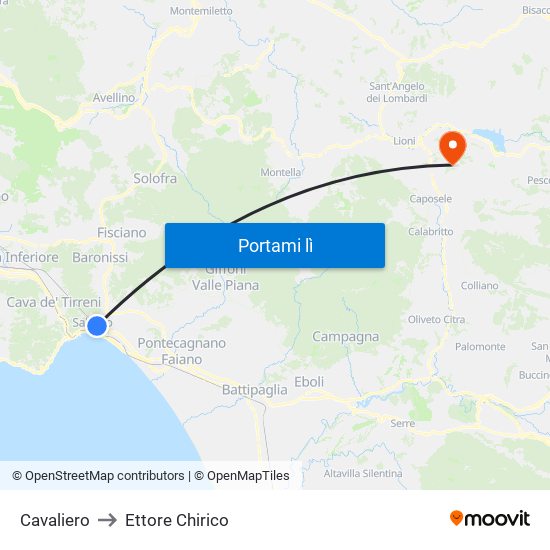 Cavaliero to Ettore Chirico map