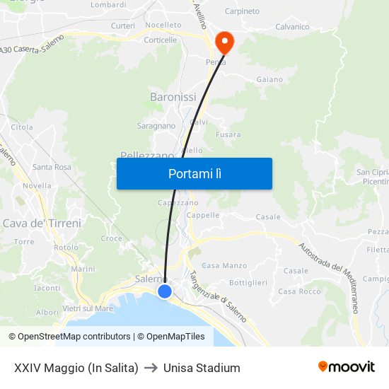 XXIV Maggio  (In Salita) to Unisa Stadium map