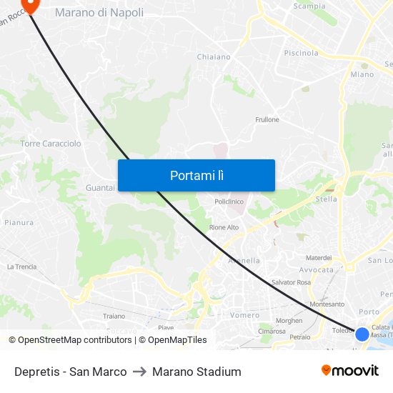 Depretis - San Marco to Marano Stadium map