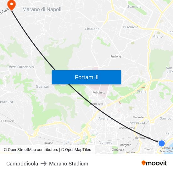 Campodisola to Marano Stadium map