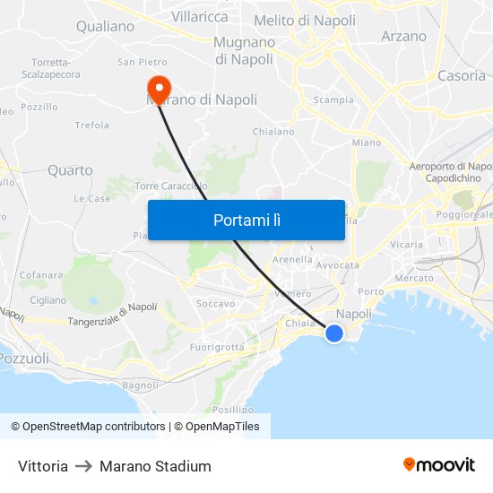 Vittoria to Marano Stadium map