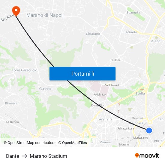 Dante to Marano Stadium map