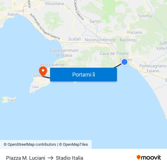 Piazza M. Luciani to Stadio Italia map