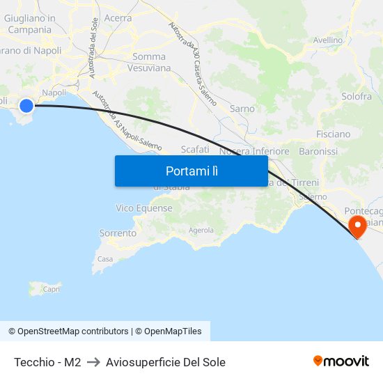Tecchio - M2 to Aviosuperficie Del Sole map