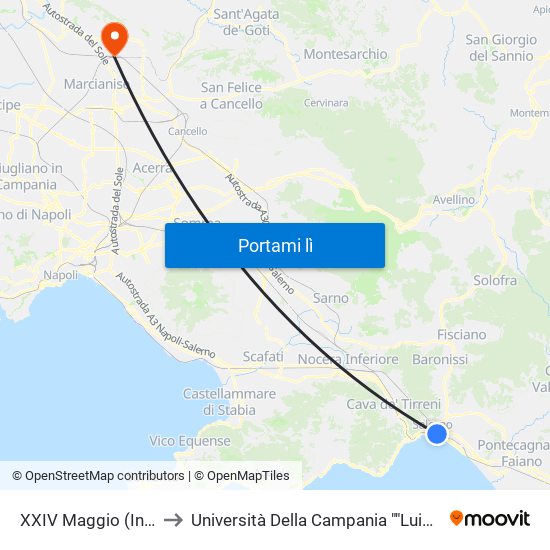 XXIV Maggio  (In Salita) to Università Della Campania ""Luigi Vanvitelli"" map