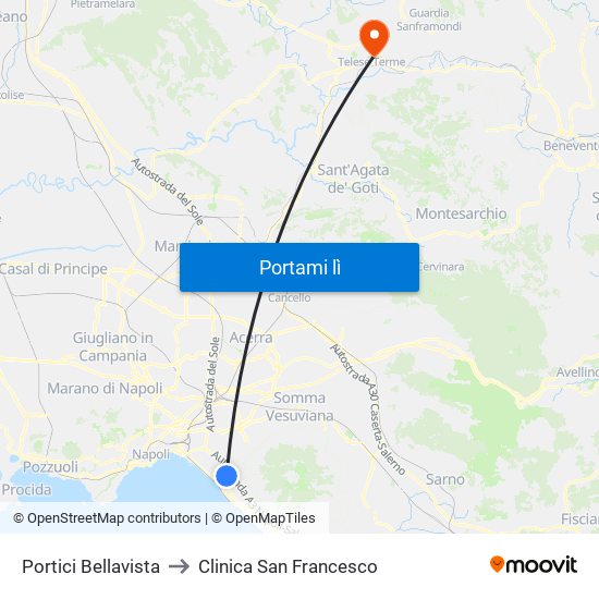 Portici Bellavista to Clinica San Francesco map