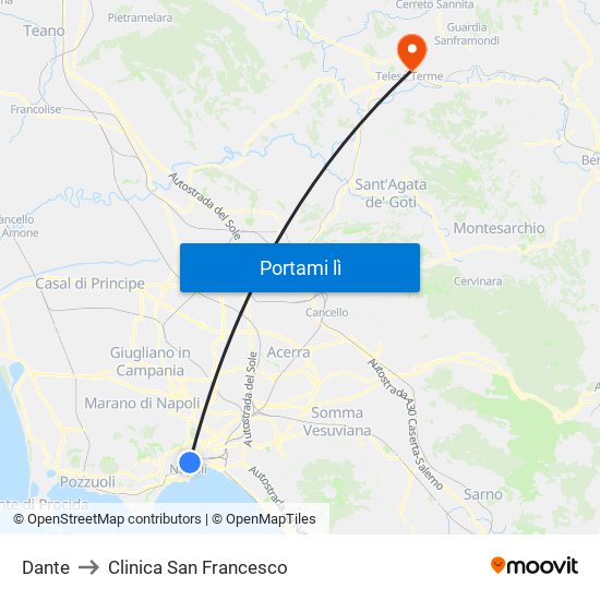 Dante to Clinica San Francesco map