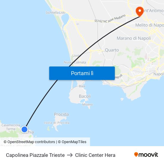 Capolinea Piazzale Trieste to Clinic Center Hera map