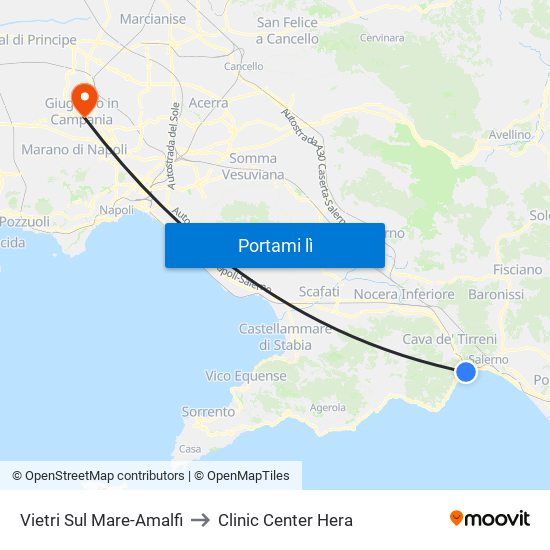 Vietri Sul Mare-Amalfi to Clinic Center Hera map