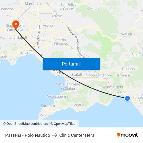Pastena  - Polo Nautico to Clinic Center Hera map