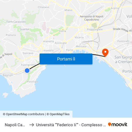 Napoli Campi Flegrei to Università ""Federico Ii"" - Complesso Di San Giovanni A Teduccio map