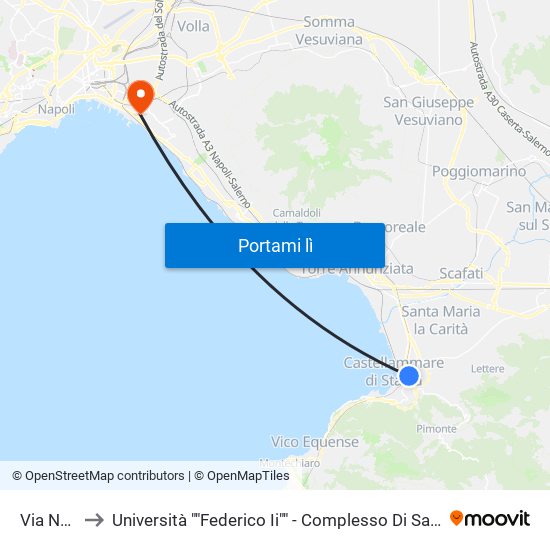 Via Nocera to Università ""Federico Ii"" - Complesso Di San Giovanni A Teduccio map