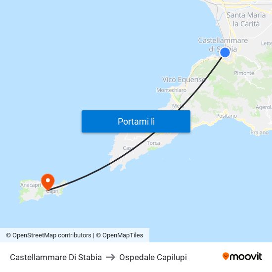 Castellammare Di Stabia to Ospedale Capilupi map