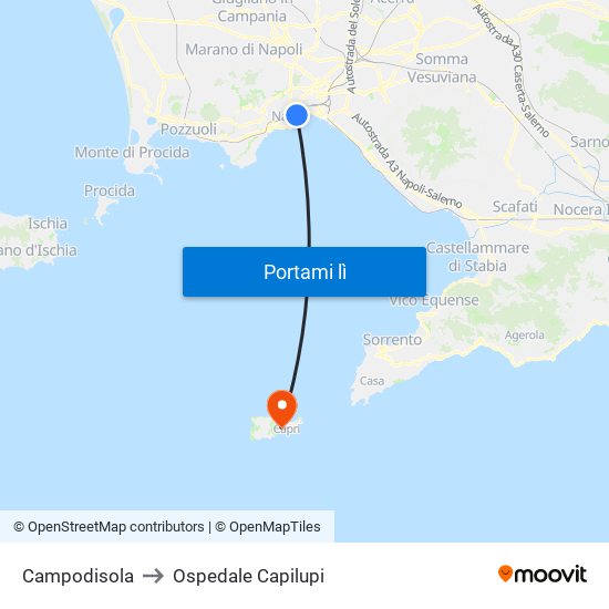 Campodisola to Ospedale Capilupi map