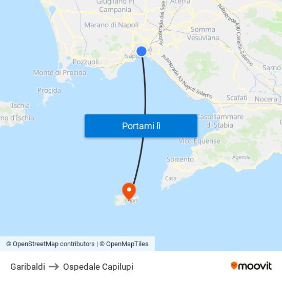 Garibaldi to Ospedale Capilupi map