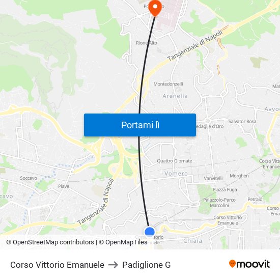 Corso Vittorio Emanuele to Padiglione G map