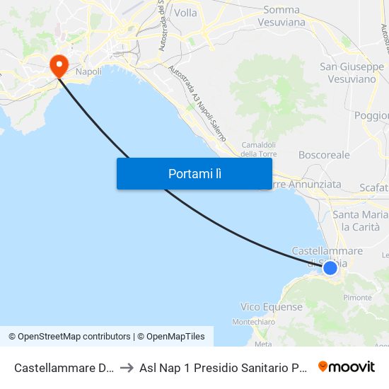 Castellammare Di Stabia to Asl Nap 1 Presidio Sanitario Polifunzionale map