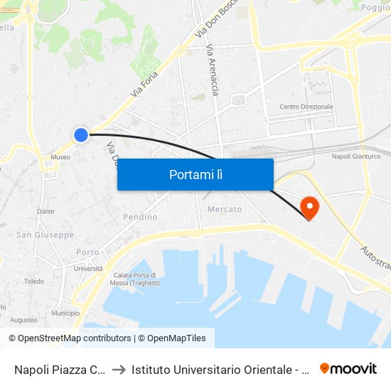 Napoli Piazza Cavour to Istituto Universitario Orientale - Residenza map