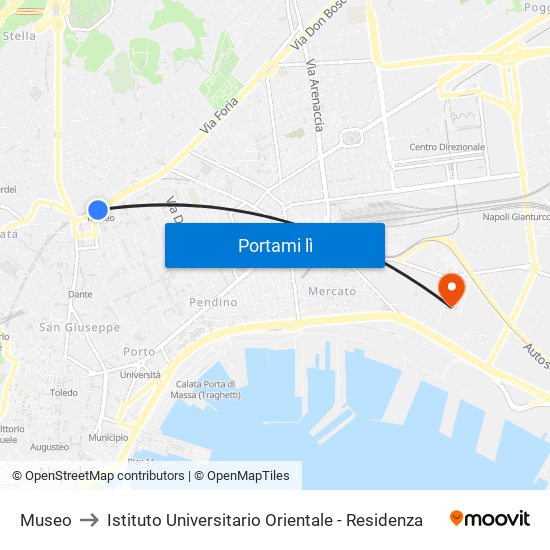 Museo to Istituto Universitario Orientale - Residenza map