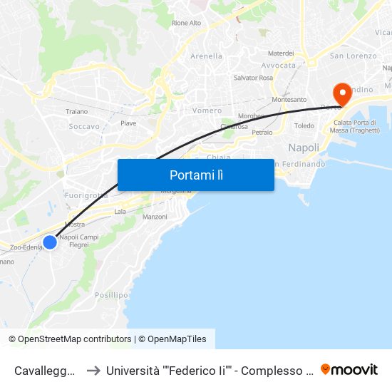 Cavalleggeri Aosta to Università ""Federico Ii"" - Complesso Di Via Porta Di Massa map